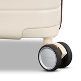 Virtuosa Hardside 21 Inch Carry On Luggage - Airline Approved with 360° Spinner Wheels, RightHeight™ Adjustable Handle - Zippered WetPak™ - TSA Lock - Expandable Light Polycarbonate Shell - Off White