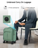 Hanke Underseat Carry On Luggage with Wheels, Lightweight Small Suitcase Airline Approved 16 Inch Softside Personal Item Travel Bag for Women Men, Compact Under Seat Luggage.(Forest Green)