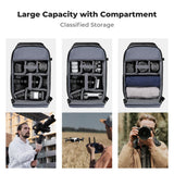 K&F CONCEPT Camera Backpack Shoulder Bag for Photographers, Hardshell Case Camera Bag, Multifunction Photography Backpack with 15.6" Laptop Compartment