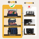 MIYCOO Cooler Backpack - 40 Cans Insulated Backpack Cooler for Men & Women, Portable 2 Leak Proof Compartments Coolers Bag for Beach Travel Picnic Lunch Hiking BBQ Camping, Dark Blue, 28L