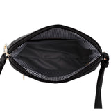 SG SUGU Lunar Lightweight Medium Dome Crossbody Bag Shoulder Bag with Double Tassels | Zipper Pocket | Adjustable Strap|Black