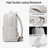 Hanke Expandable Travel Backpack 17 Inch, Full-Open Laptop Backpack Fits 15.6 Inch, Carry On Personal Item Bag with Luggage Strap, Business Work Backpack for Women Men, Light Grey