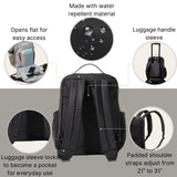 Baggallini Tribeca Expandable Laptop Backpack - 15"x11" Lightweight RFID Computer Bag for Work & Travel with Luggage Sleeve