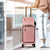 TRAVELARIM 20 Inch Carry On Luggage 22x14x9 Airline Approved, Carry On Suitcase with Wheels, Hard-shell Carry-on Luggage, Durable Luggage Carry-On, Pink Small Suitcase with Cosmetic Case