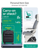 BAGSMART Underseat Carry on Luggage with Wheels, Soft Small Travel Luggage with PVC Wet/Dry Pockets, Lightweight Soft Personal Item Suitcase for Short Trip, Black