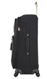 Steve Madden Designer Luggage - Checked Large 28 Inch Softside Suitcase - Expandable for Extra Packing Capacity - Lightweight Bag with Rolling Spinner Wheels (Peek-A-Boo Black)