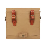 TOURBON Canvas Cycling Bike Handlebar Bag Bicycle Saddlebags Shoulder Messenger Storage (Khaki)