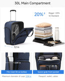 LUGGEX Underseat Carry On Luggage with Wheels, UDK-Plus Large-Capacity Lightweight Soft Sided Personal Item Suitcase for Short Trips (UX-Plus, Blue Black, 16 Inch)