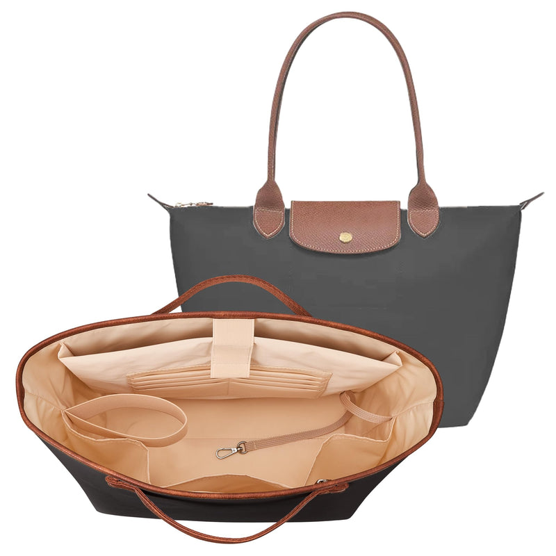 KALIDI Organizer Bag Insert For Longchamp Le Pliage L Xtra, With Laptop Sleeve Ultra-light Waterproof Upgraded Inside Divider Tote Bag Handbag Purse, Large Pro Black