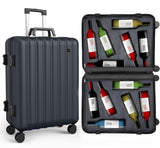 boldworks Wine Suitcase for Airplanes 12 Bottle Wine Luggage for Airplane Travel with TSA Approved Lock and Removable Insert to Carry Liquor Black Color Case