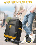 MATEIN Rolling Backpack with 4 Spinner Wheels, 17 Inch Backpack on Wheels with Shoulder Straps, Water Resistant Rolling Computer Bag Carry On Luggage, Business Travel Roller Laptop Bag for Women Men
