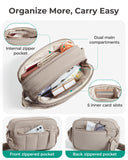 BAGSMART Cross Body Purse, Mini Crossbody Bags for Women Travel Purse, Puffy Shoulder Handbag Wallet with RFID Blocking Slots, Brown-small