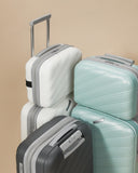 LUGGEX Carry on Luggage with Charger, Lightweight Suitcase 2 Piece with Spinner Wheels (Mint, 14/20)