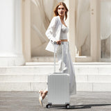 VentureVault Carry On Luggage 22x14x9 Airline Approved, Zipperless Luggage Carry On, Hard Shell Suitcases with TSA Lock, Lightweight Carry On Suitcases with Aluminum Frame (silver, 20inch)