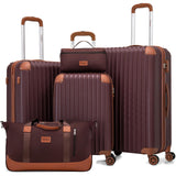 Cosbarn Luggage Sets 5 Piece Suitcases with Wheels, Suitcase Set ABS Hard Case Luggage with TSA Lock Spinner Wheels Durable Travel Luggage