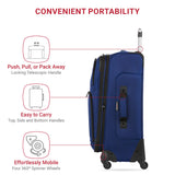 SwissGear Sion Softside Expandable Luggage – Medium Checked Suitcase with 360 Degree Wheels & Retractable Handle – 25 Inch, Perfect for 1-7 Night Trips – Blue