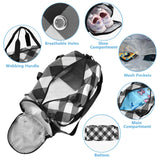 Quteprint Kids Sports Duffel Bag for Boys & Girls - Black White Plaid Buffalo 100% Polyester Gym Bag with Separate Shoe Compartment, Adjustable Shoulder Strap, Compact Travel & Workout Gear Bag