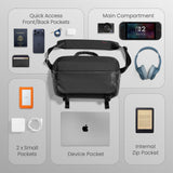 tomtoc 10L Laptop Messenger Shoulder Bag for 14-inch MacBook Pro M5, 13" MacBook Neo & Air & iPad Pro M5/Air M4, Minimalist Crossbody Bag, Water-resistant EDC Sling Pack for Business, Travel, Work