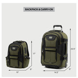 Travelpro Bold Softside 2-Piece Set — Expandable 2-Wheel Upright Carry-On Luggage with Backpack, Olive/Black