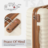 Coolife Suitcase Set 3 Piece Luggage Set Carry On Hardside Luggage with TSA Lock Spinner Wheels (White, 5 piece set)