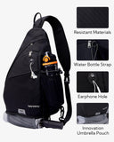 WATERFLY Sling Bag Crossbody Backpack: Over Shoulder Daypack Casual Cross Chest Side Pack