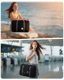 WANDF For Spirit Airlines Personal Item Bag 18x14x8 Travel Duffel Bag Underseat Foldable Carry-on Luggage for Women（A-Black）