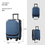 LEVEL8 Grace Expandable 20" Carry-On Luggage with 4 PC Organizer Packing Cubes - Blue, Carry-On 20-Inch