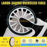 ROPLUS Extra Large Wheels Carry On Luggage Hard Shell Suitcase Top Opening Hardside Travel Luggage with TSA Lock (Black, 21-Inch)