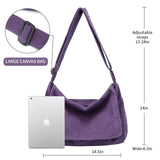 Canvas Messenger Bag for Women Men Vintage Satchel Bag Aesthetic Crossbody Shoulder Bag Casual Sling Bag (A-Purple)