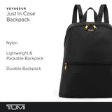TUMI - Just In Case Foldable Backpack - Lightweight, Compact Travel Backpack - For One Bag Travel - 15.5" X 12.3" X 4.5" - Black with Gold Hardware