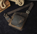 Le'aokuu Mens Fashion Casual Tea Designer Travel Hiking Crossbody Chest Sling Bag Rig One Shoulder Strap 214