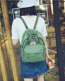 LuckyZ Womens Casual Style Lightweight Canvas Backpack Travel Daypack Small Handbag Purse Army Green