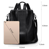 S-ZONE Leather Backpack Purses for Women Antitheft Rucksack Shoulder Bag Medium