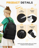 BJLFS Small Black Gym Backpack for Women Men, Waterproof Gym Track Bag with Expandable Shoe Compartment, Lightweight Mini Casual Daypack Sports Back Pack for Travel Hiking Dance Yoga Fitness Track