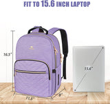 MATEIN Laptop Backpack for Women, Anti Theft 15.6 inch College School Bookbag for Girls, Water Resistant Stylish Travel Computer Work Backpack for Nurse, Light Purple