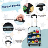 Goplus 2PC Kids Luggage, 12" & 16" Kids Carry On Luggage Set with 4 Spinner Wheels, Lightweight Rolling Spinner Suitcase for Children Toddlers Boys and Girls Travel (Car)
