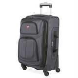 SwissGear Sion Softside Expandable Luggage – Carry-On Suitcase with 360 Degree Wheels & Retractable Handle – 21 Inch, Perfect for 1-3 Night Trips – Dark Gray