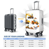 YouQu Luggage Suitcase COVER Machinery Excavator Truck and Loader, Cartoon Toy Suitcase COVERS Elastic, M - Fits 22-24 inch luggage (No Suitcase)