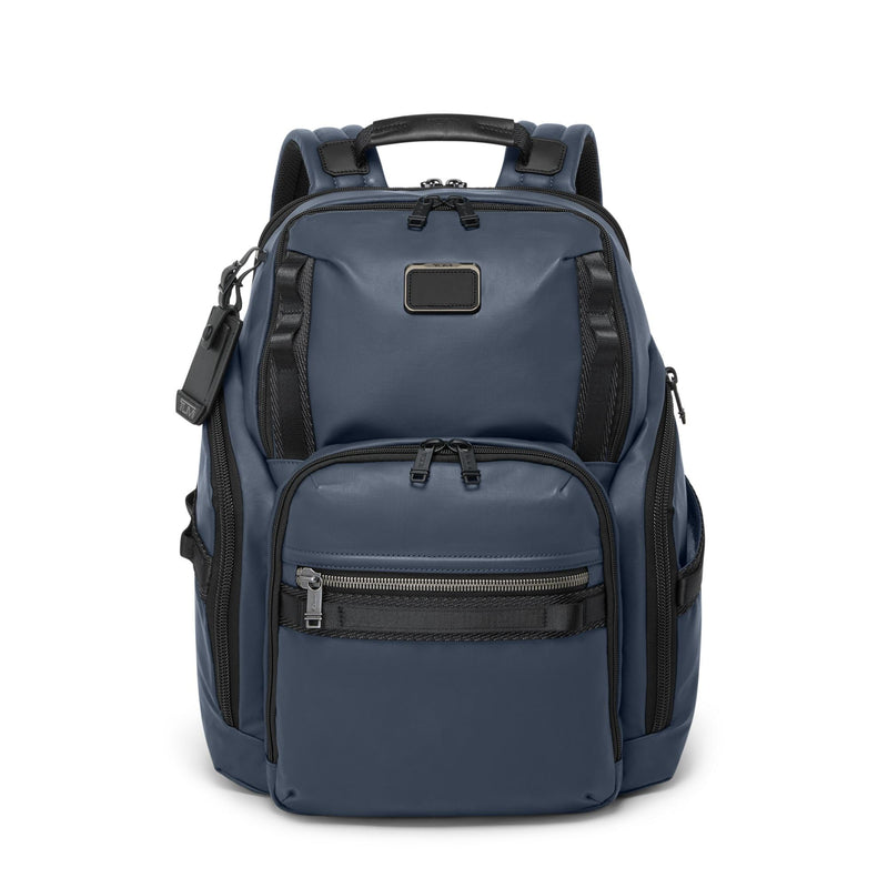Tumi Mens Search Backpack Navy Coated Canvas One Size