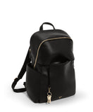 TUMI - Voyageur Raina Backpack - Women's Premium Leather Backpack - Everyday Bag with Phone Pocket & Laptop Compartment - Black, Light Gold Hardware