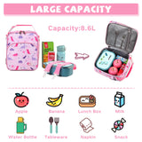 VASCHY Kids School Backpack Lunch Box Bag Pencil Case Combo, Children BookBag Schoolbag Set