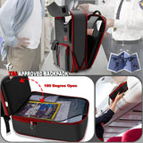 ZINZ Slim & Expandable Laptop Backpack 15.6 Inch, Computer Rucksack Water Resistant Bag, Anti-Theft Travel Daypack for Men and Women-Black&Red