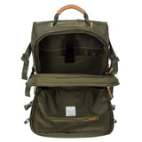 Bric's X-Travel Montagne Backpack 16 Inch, Water-Resistant Recycled Nylon Carry-On Daypack with Compression Straps, Padded Backpanel, Laptop Sleeve and Luggage Pass-Through - Olive