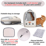 Lollimeow Pet Carrier Backpack, Bubble Backpack Carrier, Cats and Puppies,Airline-Approved, Designed for Travel, Hiking, Walking & Outdoor Use (Beige)