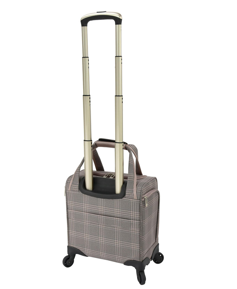 London Fog Brentwood IV 15" 4-Wheel Under the Seat Bag, Rose Charcoal