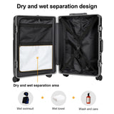 AIWEINY Zipperless Luggage, 22x14x9 Aviation Certified, Polycarbonate Aluminum Hardshell, Expandable Carry-On Luggage with Spinner Wheels, Hardshell Luggage, 20 Inch Cabin