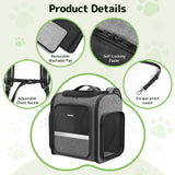 Cat Backpack with Detachable Play Tunnel, 2 in 1 Cat Tunnel Backpack Suitable for Carrying & Playing, Expandable Dog Backpack for Small Medium Kitten Puppy, Suitable for Travel Hiking Camping