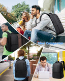 Fenree.geer Expandable Travel Laptop Backpack, 15.6 Inch Computer Backpack with USB Charging Port, Water Resistant Black Mens Laptop Bag