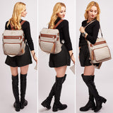 MKP COLLECTION Women Fashion Backpack Purse Convertible Large Rucksack Versatile Travel Shoulder Bags Handbag Set with Tassel