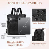 VASCHY Backpack Purse for Women,Fashion Convertible Vegan Leather Shoulder Bags Handbags for Work/Travel/Ladies/College Black